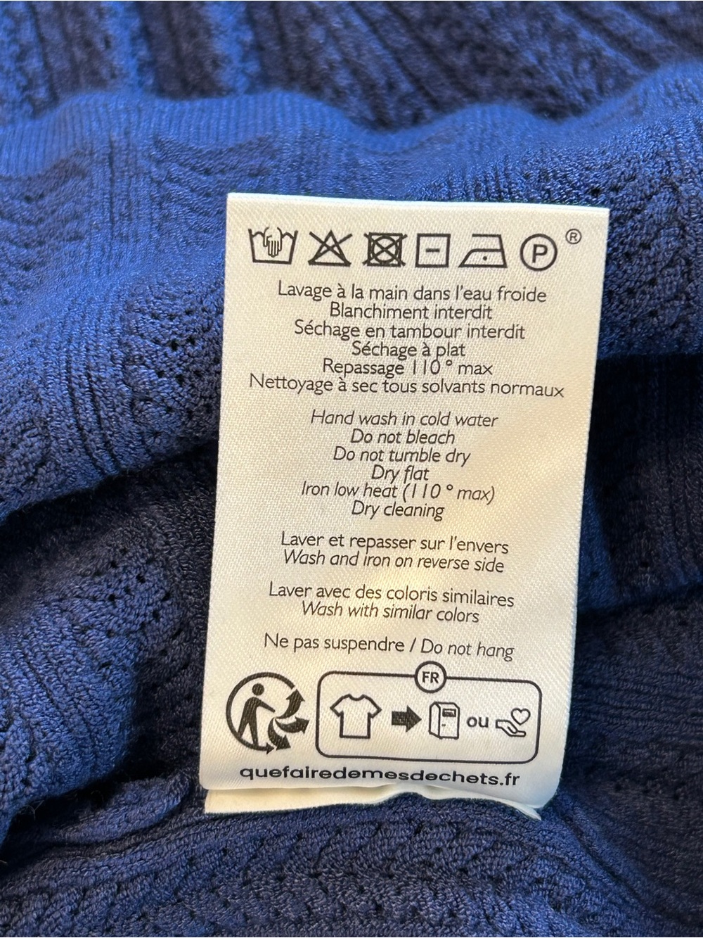 NWT Sézane CLOE Washed Blue Fancy Knit V-Neck Top 🇫🇷!! - Picture 9 of 9